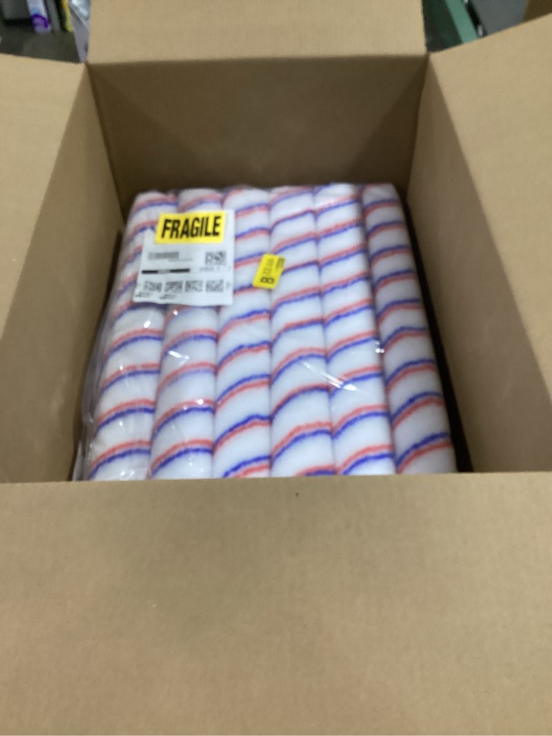 Condition photo showing New/Like New for Leumoi 12 Pcs 18 Inch 1/2'' Nap Paint Roller Covers Refill Microfiber Roller Covers Without End Cap Large Sleeves 18'' Paint Kit for Wall Floor House Painting Frame Supplies 1/2" Nap