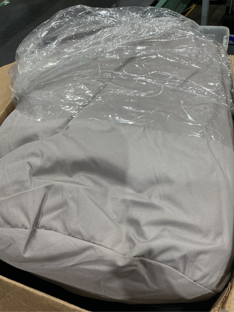 Condition photo showing As Is for flex boat cover, grey