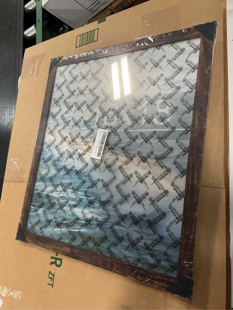 Condition photo showing Good Condition for 16x18 picture frame, classic brown 16 x 18 poster frame for horizontal or vertical wall mounting, 1 pack brown 16x18