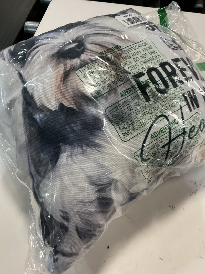 Condition photo showing Good Condition for Dog Death Sympathy Gift Pet Memorial Miniature Schnauzer Throw Pillow 16x16