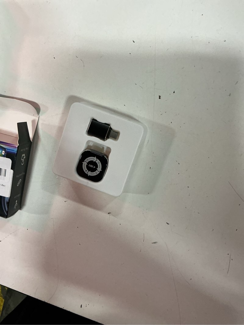 Condition photo showing New/Like New for 4 in 1 screen mirroring wireless carplay adapte, 2026 upgraded wired to wireless for apple carplay & android auto & airplay & mirrorlink, mini usb car play adapter with type-c extension, plug and play black