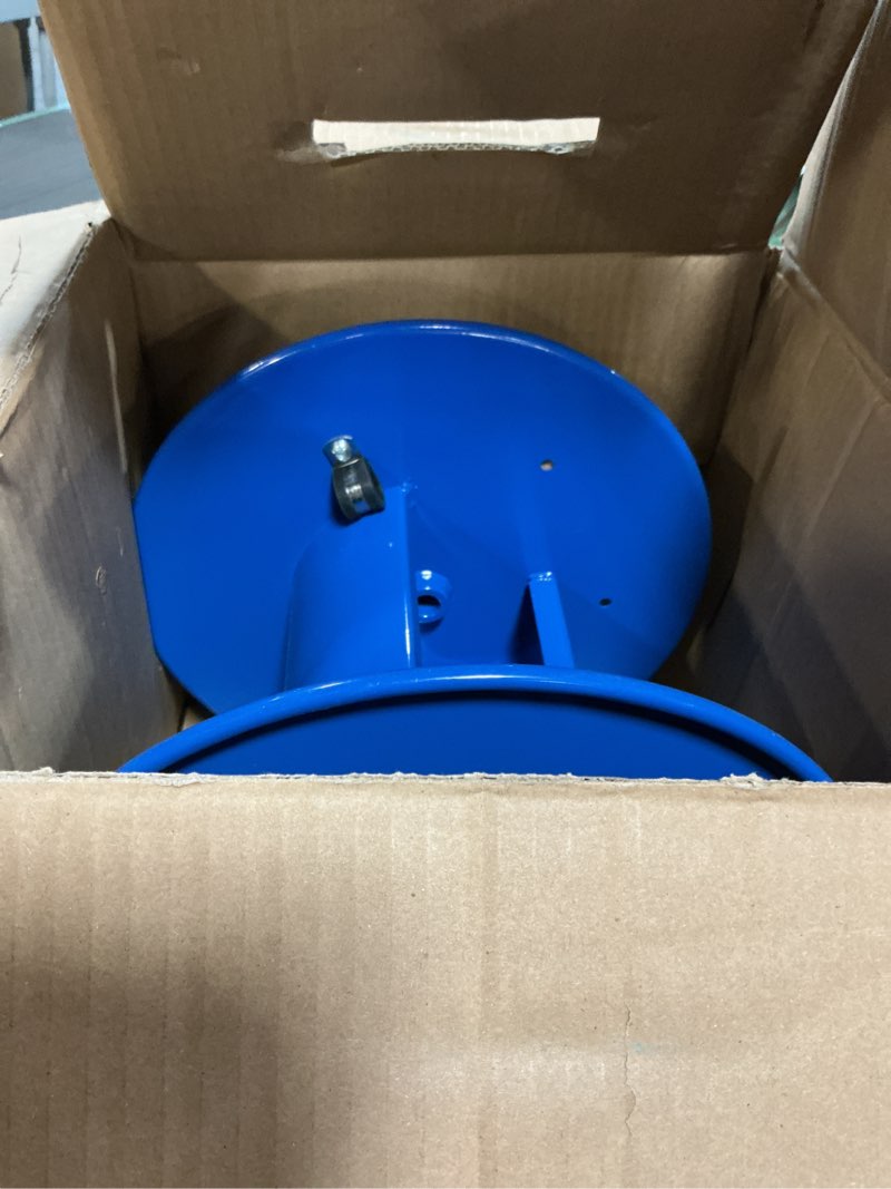 Condition photo showing As Is for mekoh pressure washer hose reel 100ftx3/8”, 200ftx1/4” manual power washer hose reel with m22 14mm fitting,4500psi heavy duty hose reel for water,high pressure metal reel with wall/van/trailer mount