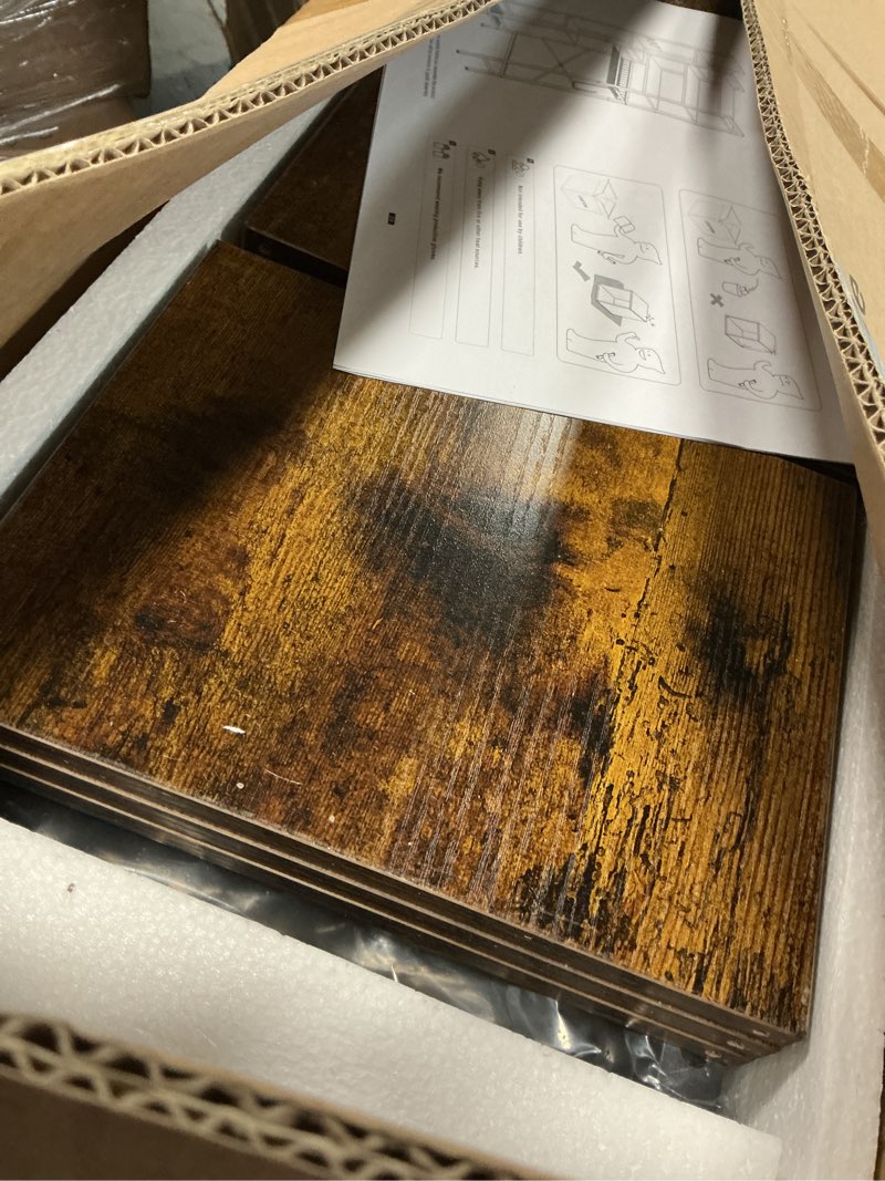 Condition photo showing Good Condition for 8-Tier Over The Toilet Storage with Side Rack, Over Toilet Storage Rack with Adjustable Shelf & Drain Basket, Freestanding Bathroom Organizer for Balcony, Laundry (Vintage Brown) Rustic Brown