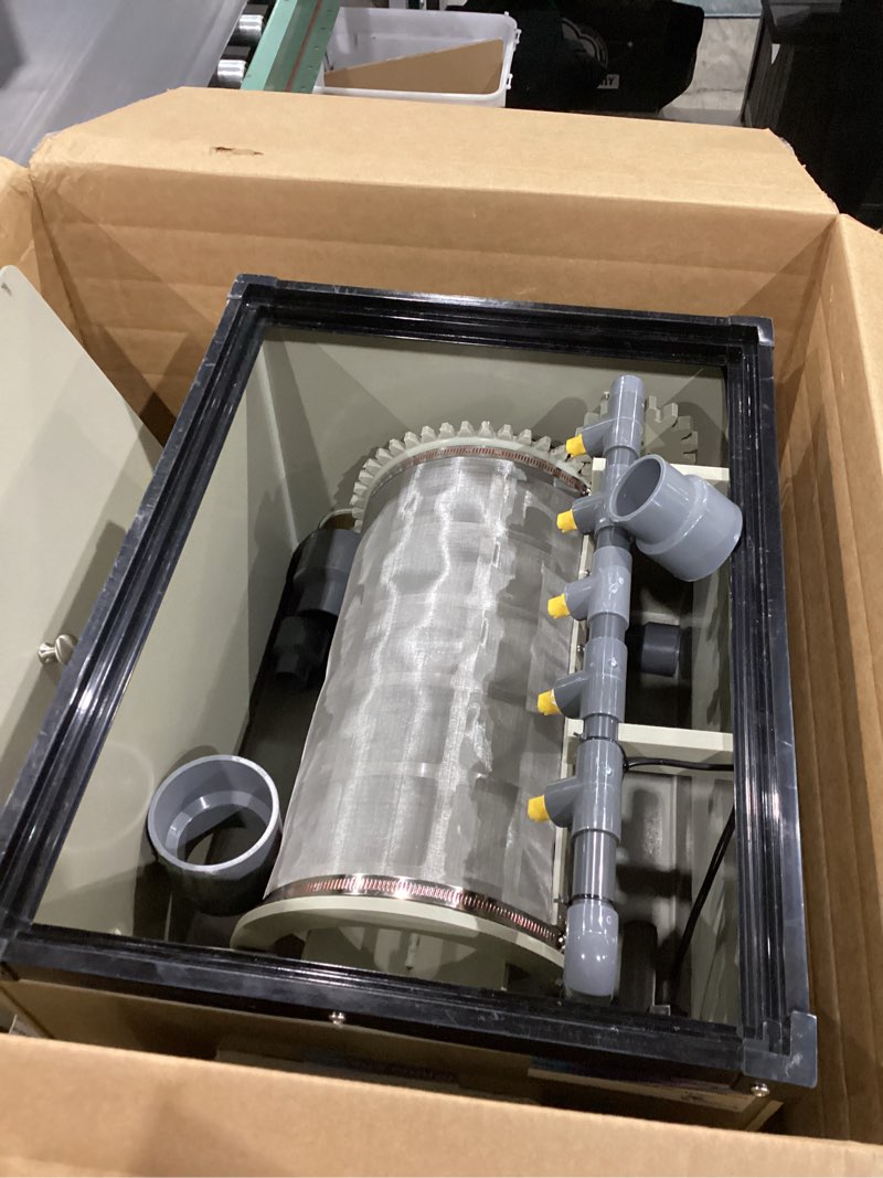 Condition photo showing As Is for similar )))automatic rotary drum filter for koi tilapia pond, aquarium, fish farm, hydroponics, aquaponics, fountain, water filter system, koi pond filter 10t10 rdf 2640gph (handles 110-220v