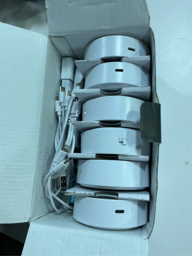Condition photo showing Good Condition for Onumii Rechargeable Under Cabinet Lighting Puck Lights with 2.4G Remote 2600mAh Sync and Groupable Color Changing Magnetic Stick on Tap Lights for Cabinet, Shelves, Display Case (6Pack White) 6 White