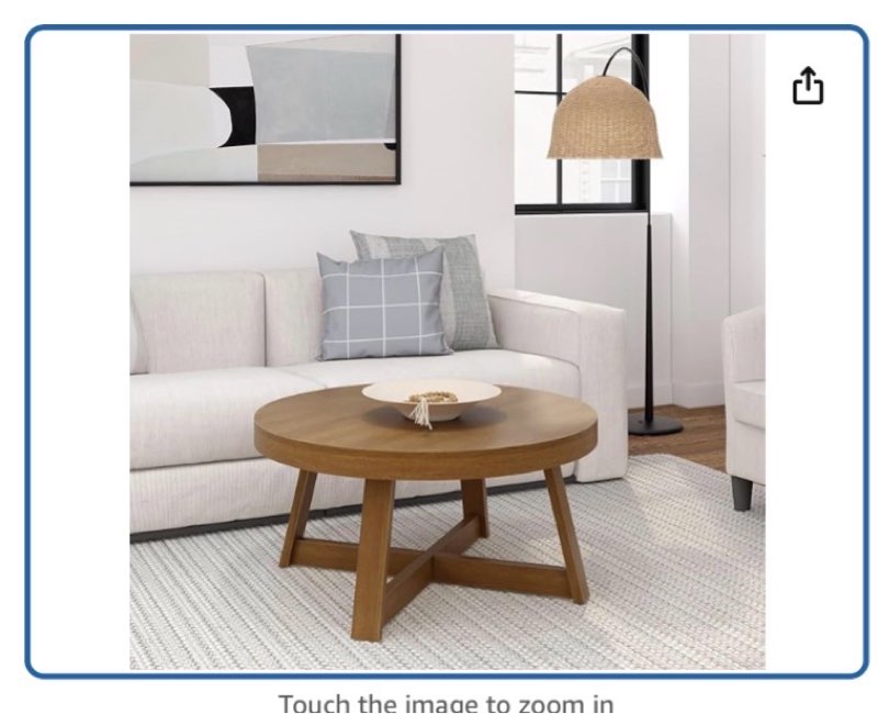 plank+beam classic round coffee table, 36" farmhouse coffee table, mini center tables for small spaces, small living space tea table, pecan wirebrush