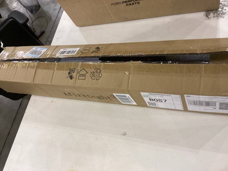 Condition photo showing As Is for Modern LED Chandelier 31.49in Waving Linear Pendant Light Dimmable 3000K-6000K with Remote Control Hanging Island Light Fixture for Dining Room Living Room Black