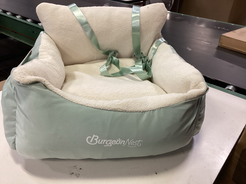 Condition photo showing Good Condition for BurgeonNest Dog Car Seat for Small Dogs, Soft Pet Car Travel Home Bed Under 25 lbs, Fully Detachable and Washable Cat Booster Carseats with Storage Pockets and Clip-On Leash Portable Carrier,Black Small Black