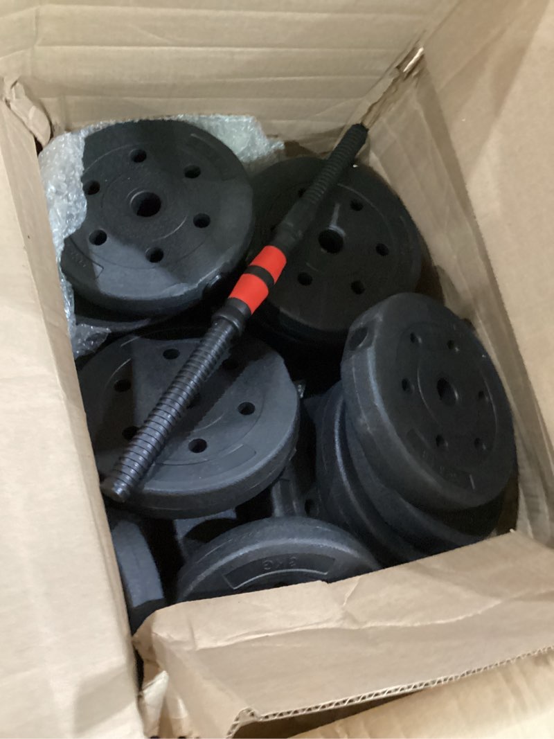 Condition photo showing As Is for Adjustable-Dumbbells-Sets,Free Weights-Dumbbells Set of 2 Convertible To Barbell A Pair of Lightweight for Home Gym,Women and Men Equipment red 80lbs(40lbs*2)