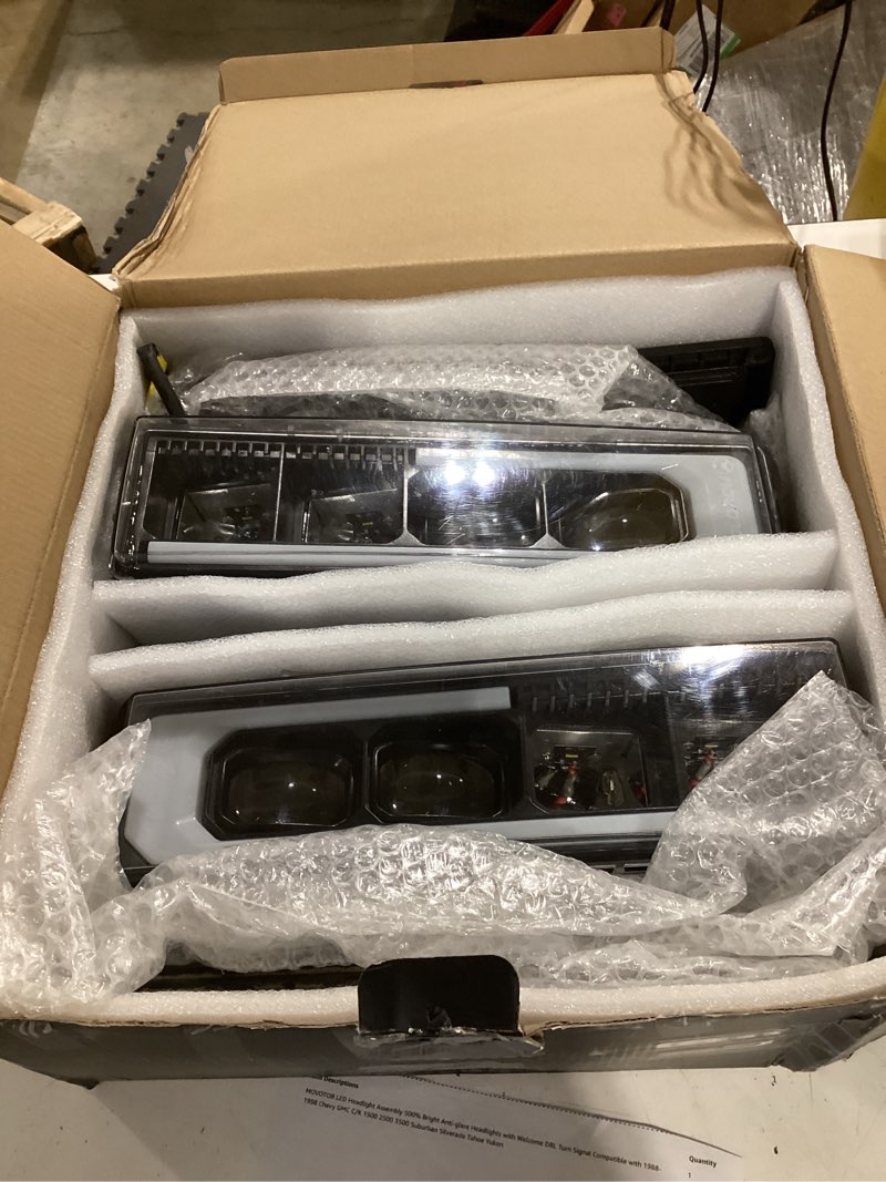 Condition photo showing Good Condition for led headlight assembly 500% bright anti-glare headlights with welcome drl turn signal compatible with 1988-1998 chevy gmc c/k 1500 2500 3500 suburban silverado tahoe yukon