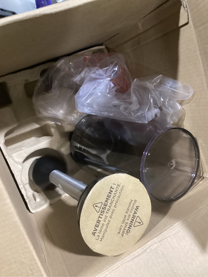 Condition photo showing As Is for Ninja Hand Mixer, Immersion Blender, Foodi Power Mixer System, 750-Peak-Watt Handheld Emulsion Blender & Electric Hand Mixer Combo With Whisk, Beaters & 3-Cup Blending Vessel,120 volts, Black CI101