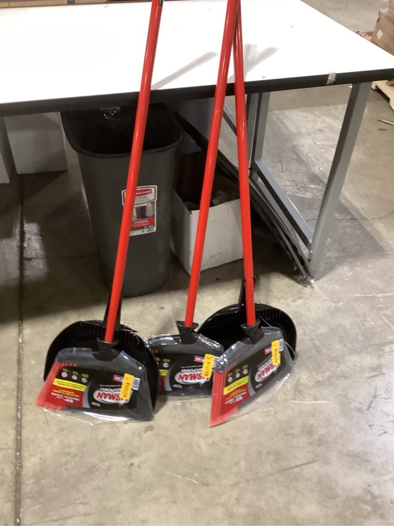 Libman 11 in. High Power Indoor/Outdoor Angle Broom with Steel Handle and Dustpan Set