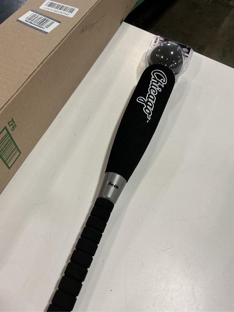 Condition photo showing New/Like New for franklin sports mlb jumbo foam baseball bat + ball sets - kids oversize foam baseball bats + soft baseballs - indoor + outdoor youth baseball toy - mlb team baseball bat + ball sets chicago white sox