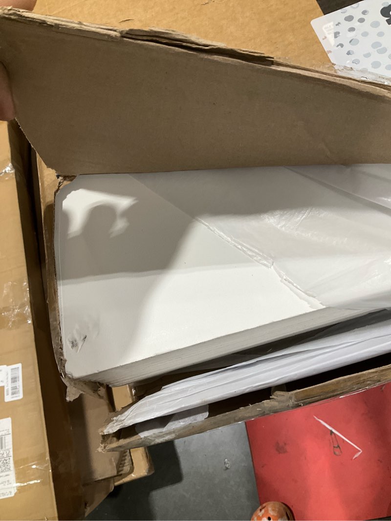 Condition photo showing Good Condition for 24"x48" smooth drop ceiling tiles waterproof high-grade pvc ceiling tiles 2x4 fire-rated - easy drop-in installation - case of 10 (80 sq. ft.) 2ft x 4ft white