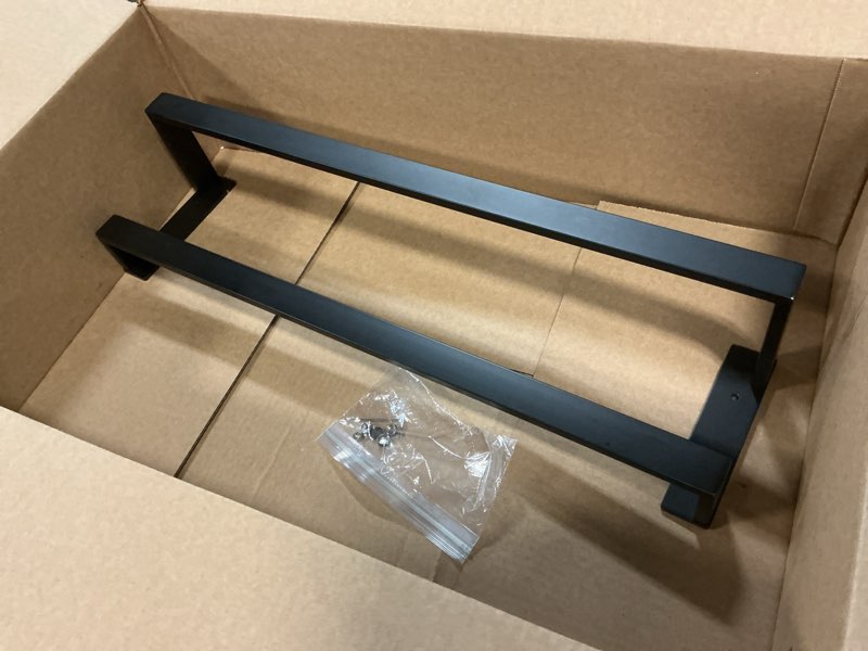 Condition photo showing Good Condition for TNOMS Double Towel Bar,Towel Holder for Bathroom Stainless Steel Towel Rack Wall-Mounted Bathroom Towel Bar 24-Inch Bathroom Hardware Accessories,Matte Black Matte Black 24inch