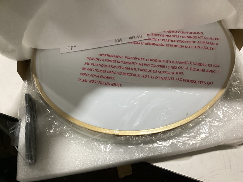 Condition photo showing Good Condition for slochi LED Flush Mount Ceiling Light Fixture, 3000K-4000K-6500K & 100W Equivalent Modern Kitchen Recessed Ceiling Lamp 15W 1500Lm 7.5 Inch Closet Round Surface for Bathroom Laundry-Gold Gold 7.5Inch-1Pack