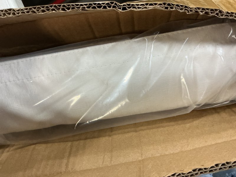 Condition photo showing New/Like New for (Size 39x60)(The color is White)BERISSA Blackout Roman Shades for Windows Cordless,Pull Down Linen Fabric Roman Blinds,Privacy Window Shades for Door Windows,Bedroom,Office,Easy to Install,Light Brown,Custom Size