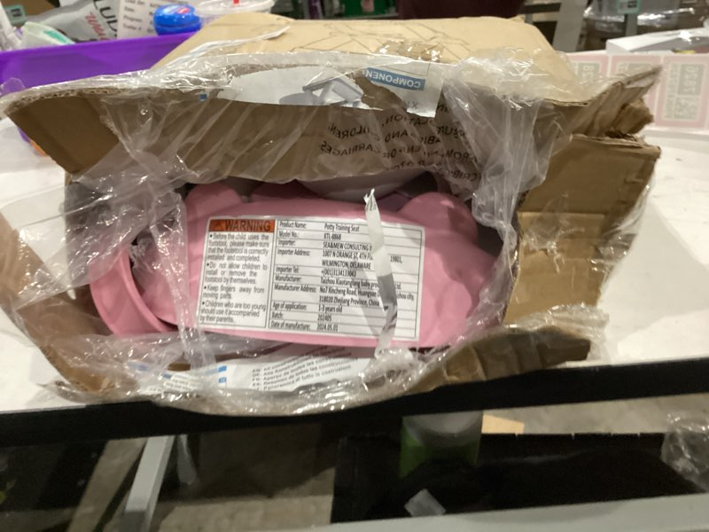 Condition photo showing Good Condition for Potty Training Seat, Upgrade Toddler Toilet Seat for Kids Boys Girls, 2 in 1 Potty Training Toilet, Splash Guard Anti-Slip Pad Step Stool Pink