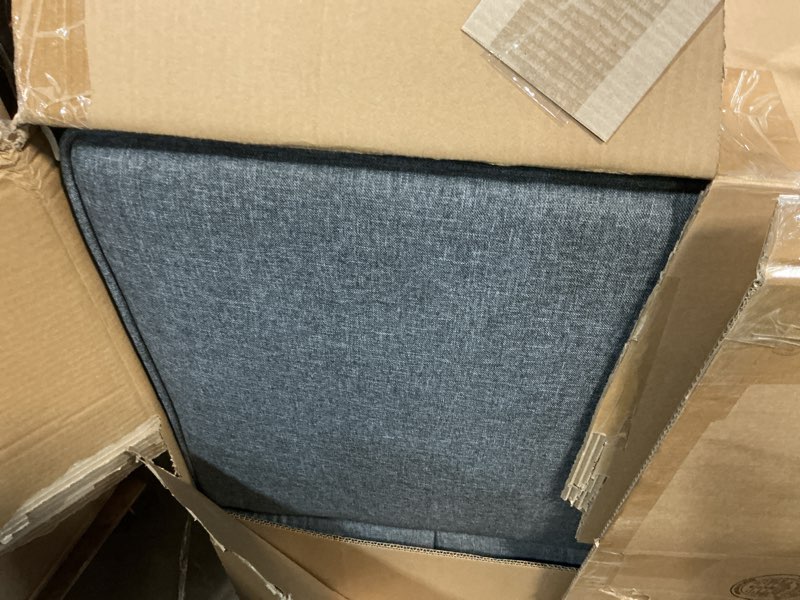 Condition photo showing Good Condition for mainstays 66" studio futon, gray linen upholstery