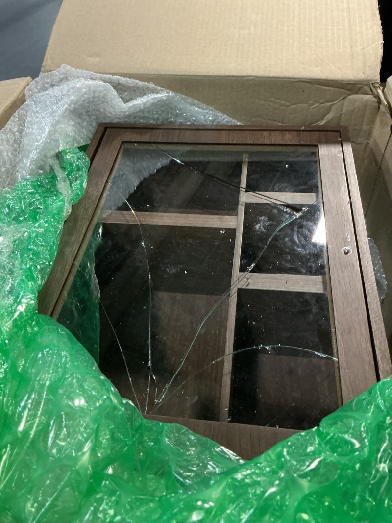 Condition photo showing As Is for (Broken glass) Homde Cologne Storage Organizer with Drawer - Men's Cologne Holder - Stylish Display Box for Home Ba