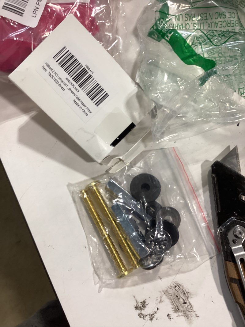 Condition photo showing Good Condition for hibbent 2 pcs universal toilet seat bolts kit, heavy duty solid brass toilet bolts with extra long stainless steel downlock nuts rubber washers gaskets, easy to install - bathroom toilet repair screw 2 brass bolts with metal nuts