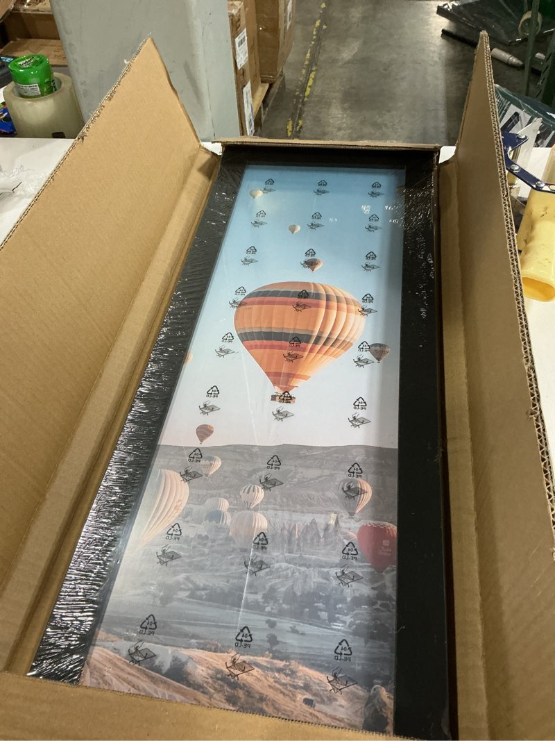 Condition photo showing New/Like New for 11”x29” black picture frame (similar to stock photo)