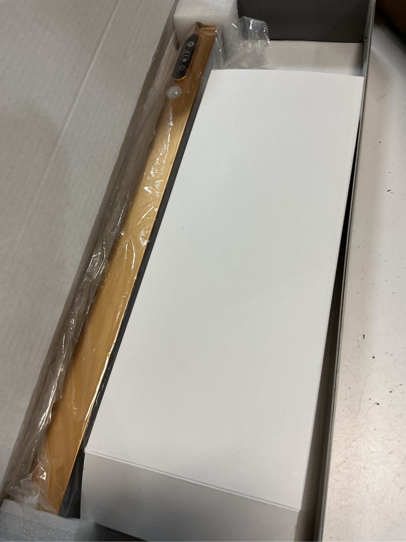 Condition photo showing Good Condition for 24“ picture lights for wall, 8000mah rechargeable wireless picture light with remote, led wall lights 3000k/4000k/6000k dimmable, art lighting for paintings frame gallery dartboard, brass gold 24 inch