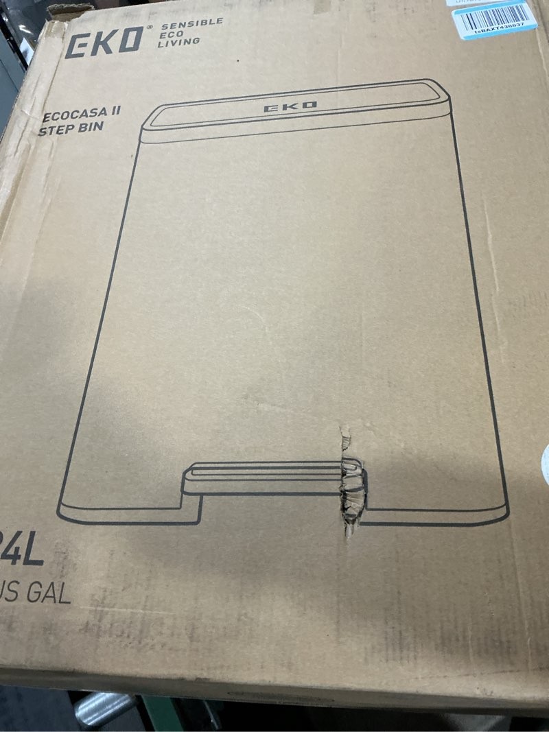 Condition photo showing Good Condition for EKO EcoCasa II 36L+24L Dual Trash Can with Recycle Bin, Stainless Steel Garbage Can with Lid, Deodorizer Compartment, Odor-Proof and Fingerprint Resistant 36L+24L (EcoCasa II)