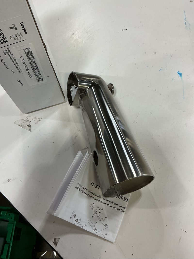 Condition photo showing Good Condition for dreyoo 7 inch tub spout (universal fits 1/2" copper pipe, 1/2" ips and 3/4" ips), bathroom bathtub faucet with adapters and hex wrench(brushed nickel,with diverter) brushed nickel with diverter