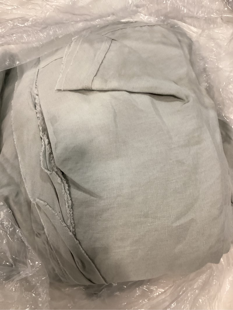 Condition photo showing New/Like New for european linen double flange duvet cover, king/cal king, mist