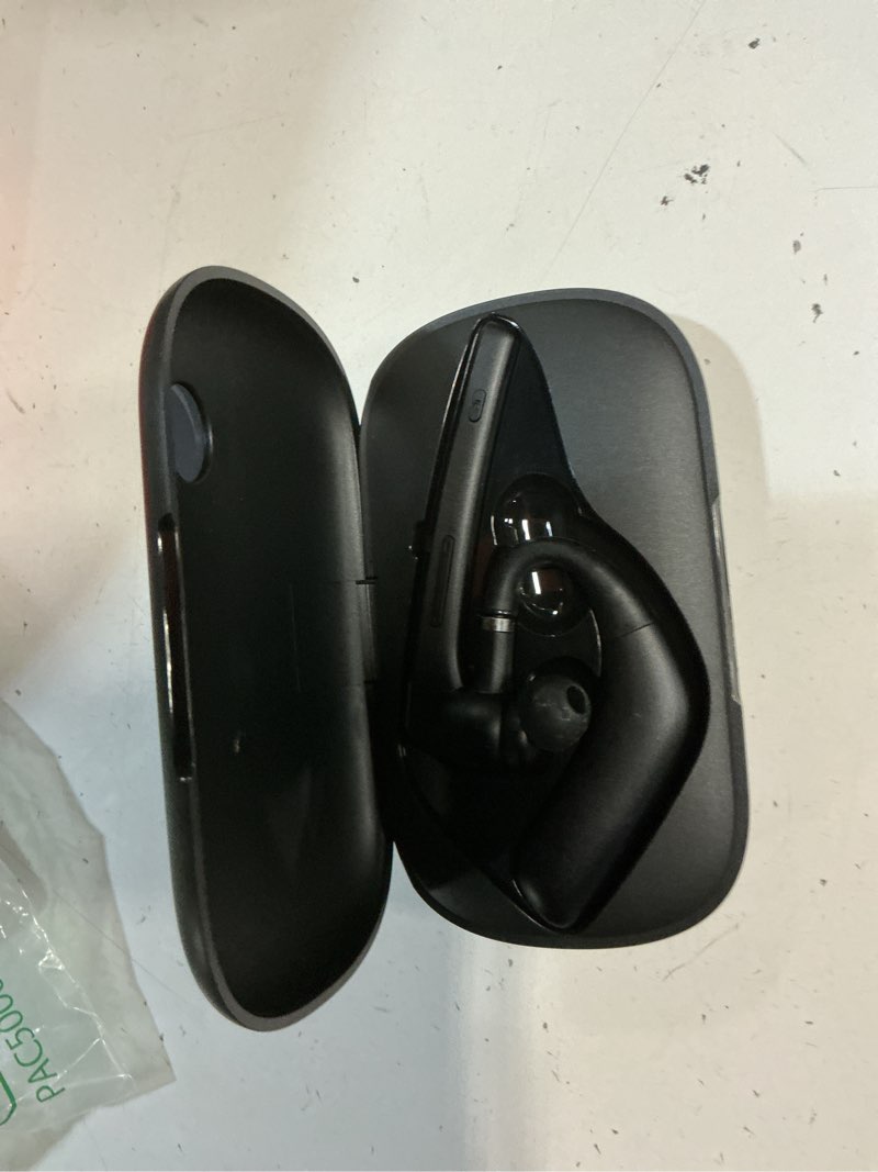 Condition photo showing As Is for bluetooth headset with 72-hour talk time & 500mah charging case, bluetooth v5.3 headset with noise cancelling mic – wireless earpiece hands-free headphones for office trucker driving business,black