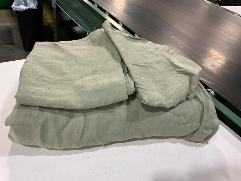 Condition photo showing As Is for european linen duvet cover set, king/cal king, willowleaf