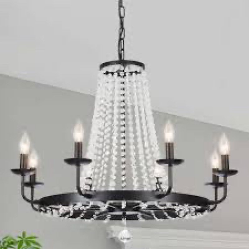8-light dimmable chandelier