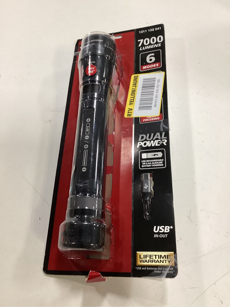 Condition photo showing Good Condition for 7000-lumens dual power led rechargeable tactical focusing handheld flashlight