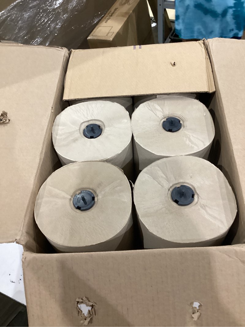 Condition photo showing New/Like New for tork matic paper hand towel roll natural h1, universal, 100% recycled fiber, 6 rolls x 700 ft, 290088 natural 6 hand towel rolls x 700 ft universal hand towel