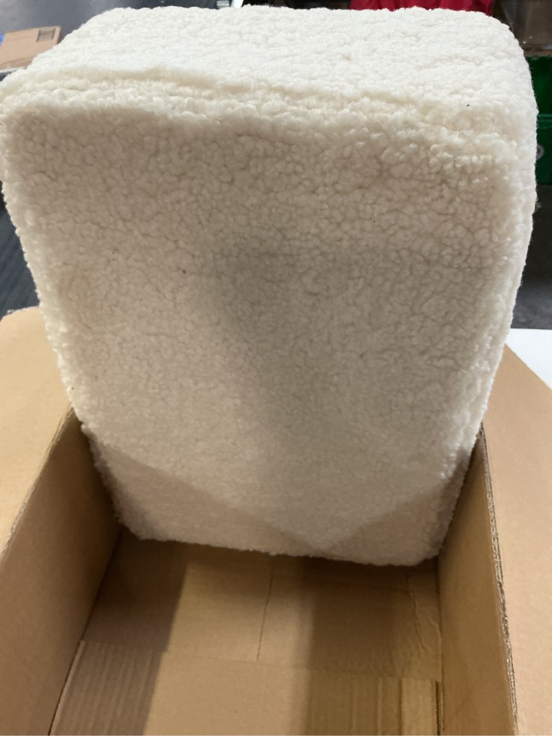 Condition photo showing Good Condition for carolmade small foot stool ottoman footstool with legs under desk footrest for living room bedroom and office, soft ivory white soft ivory white 11"d x 15.4"w x 8.3"h
