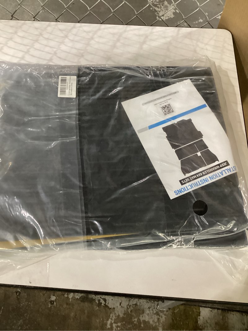 Condition photo showing New/Like New for Cargo Mat Backrest Mat Compatible with 2018-2024 Jeep Wrangler JL 4 Door 4X4(Fuel Version), Black TPE Trunk Liner Rear All-Weather Protection for Jeep Wrangler 4 Door JL Accessories cargo mat+backrest mat