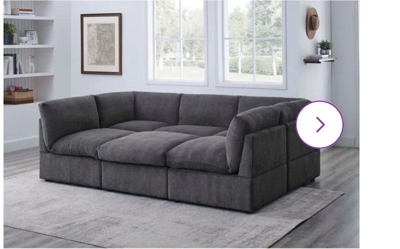 Kyanne Priyen 98" Wide Symmetrical Modular Corner Sectional INCOMPLETE SIMILAR ITEM
