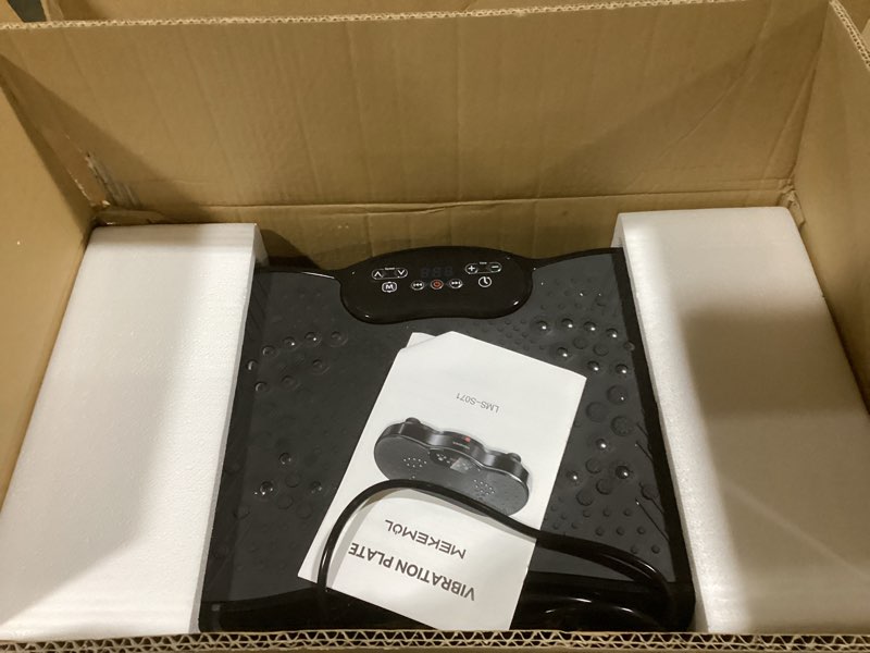 Condition photo showing Good Condition for vibration plate exercise machine - vibrating plate for lymphatic drainage, 999 adjustable speeds vibrate stand shake board, 330lbs capacity whole body workout for weight loss, shaping black
