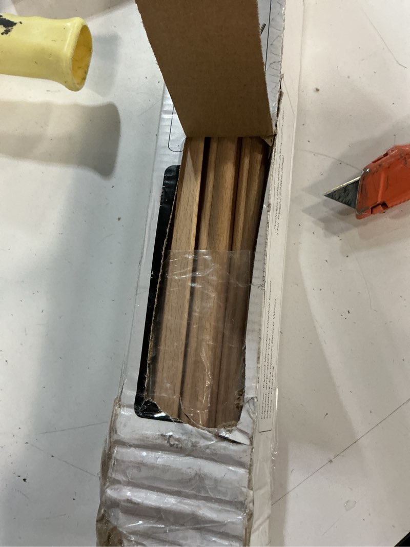 Condition photo showing New/Like New for MEEDEN Wood Easel Stand for Display: Wooden Tripod for Poster Board - Wedding Easel Standing for Welcome Sign Natural Color