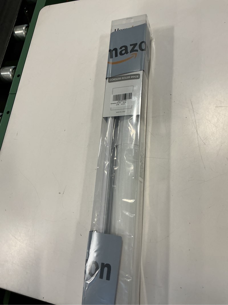 Condition photo showing Good Condition for Homebox Cordless Blackout Roller Shades for Windows, 100% Room Darkening Blinds with Thermal Insulated Easy Install Spring System for Home, Living Room, Nursery (25" W x 72" H, Grey) 25"W x 72"H Grey