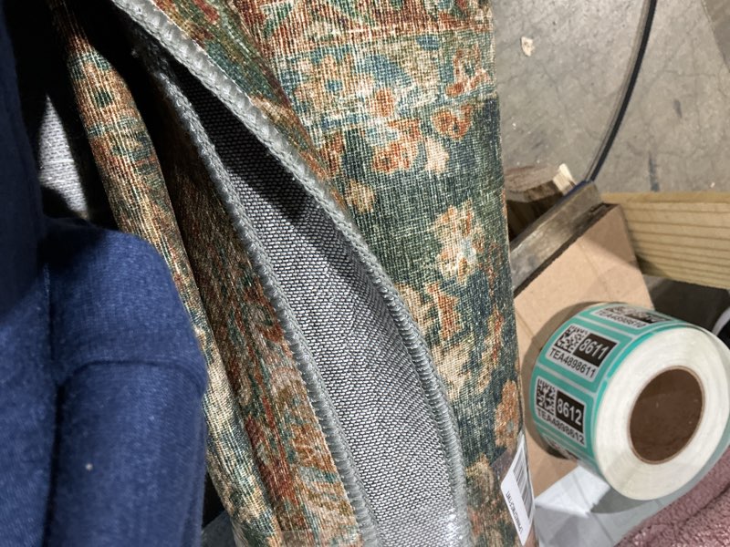 Condition photo showing Good Condition for loloi chris loves julia jules collection jul-10 ocean/spice 2'-6" x 12'-0", .13" pile height, runner rug ocean / spice 2'6" x 12' (rectangular)
