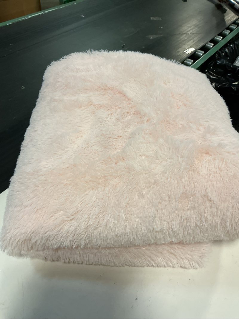 Condition photo showing Good Condition for amdrebio pink 4x5ft small area rugs for girls bedroom, mini fluffy shaggy throw rug for kids room decor, cute shag fuzzy carpet for living room door entryway baby nursery preppy dorm playroom, washable rectangular) pink