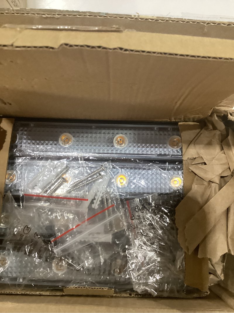 Condition photo showing Good Condition for solar wall lights outdoor 4 pack, up and down solar wall sconce, 3000k warm white dusk to dawn, ip65 waterproof exterior mounted lights, up to 16h runtime for garden, fence, yard, garage, patio