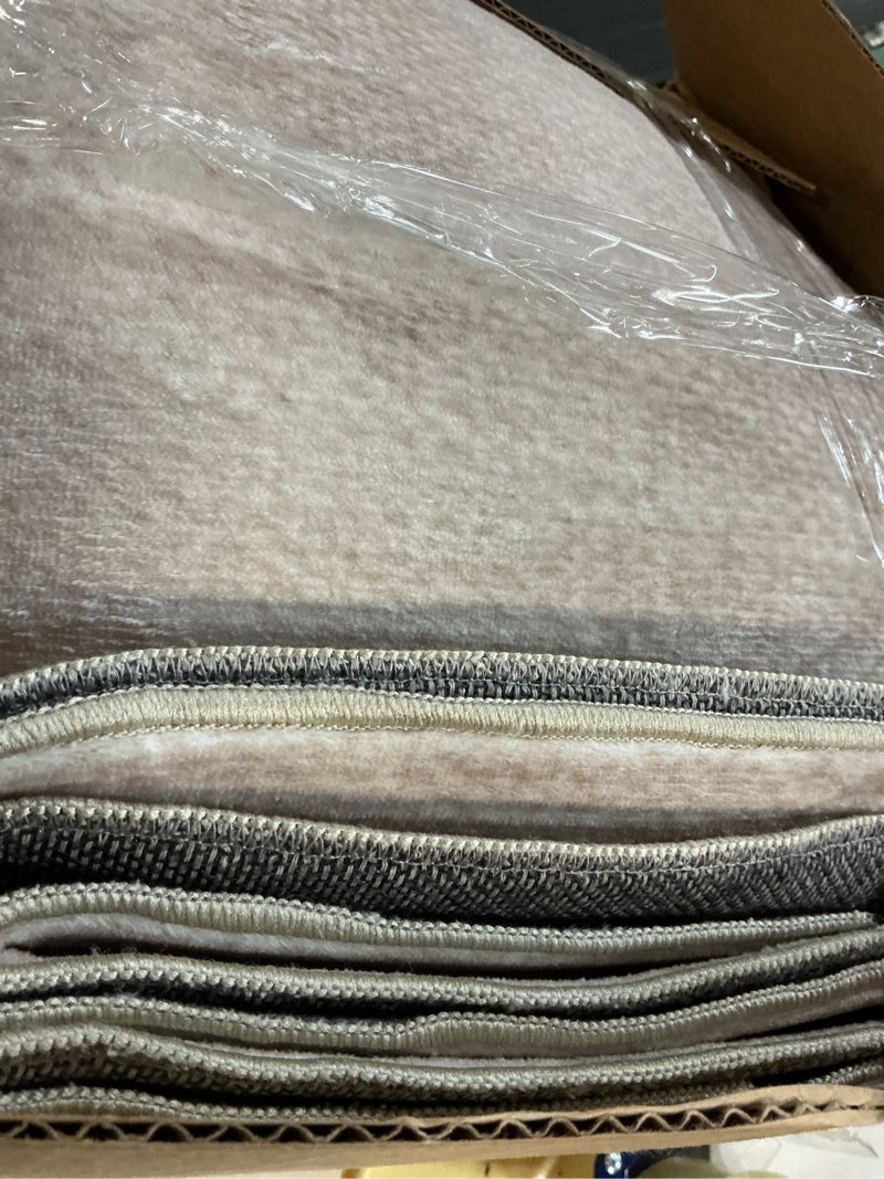 Condition photo showing As Is for 9x12 area rug for living room: washable rugs stain resistant non slip low pile ultra soft faux wool lightweight large rugs for bedroom dining room under table rug nursery farmhouse home office indoor 9' x 12' (rectangular) edge floral beige white