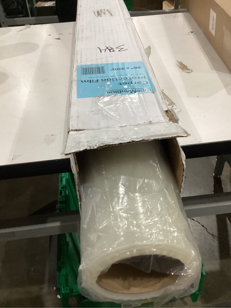 Condition photo showing Good Condition for tapemanblue carpet protection film 36" x 200' roll, self adhesive plastic carpet protector film with clean removal & easy unwind, durable protection tape to shield your surface from dirt and spills