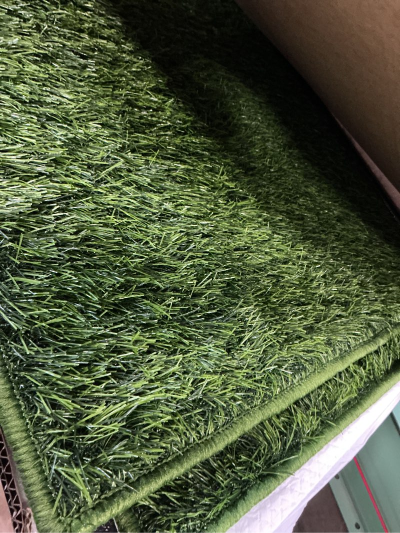 Condition photo showing Good Condition for hq4us dog grass pad with tray large 34”×23” dog litter box toilet with 2×artificial grass for dogs with hemmed edge, pee pads for dogs, realistic, less stink, potty for balcony l 34”×23” for dog? 28" length