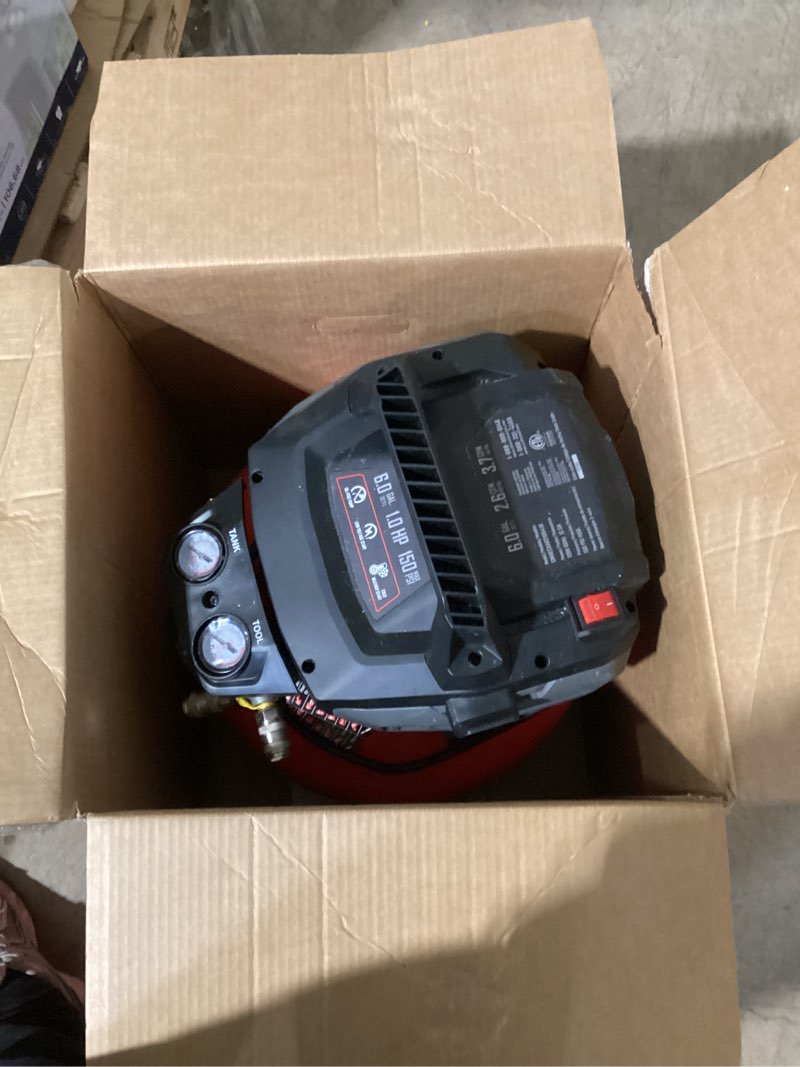Condition photo showing Good Condition for craftsman air compressors 6 gallon portable pancake air compressor,oil free max 150 psi 1.0hp 2.6 cfm@90psi electric air compressor shop air compressor, cmxecxa02106410