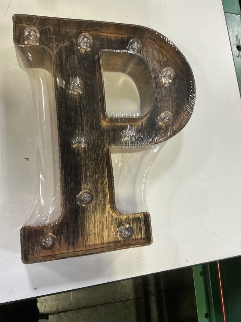 Condition photo showing New/Like New for oycbuzo golden black led marquee letter  industrial vintage light up for cafe bar birthday christmas – p