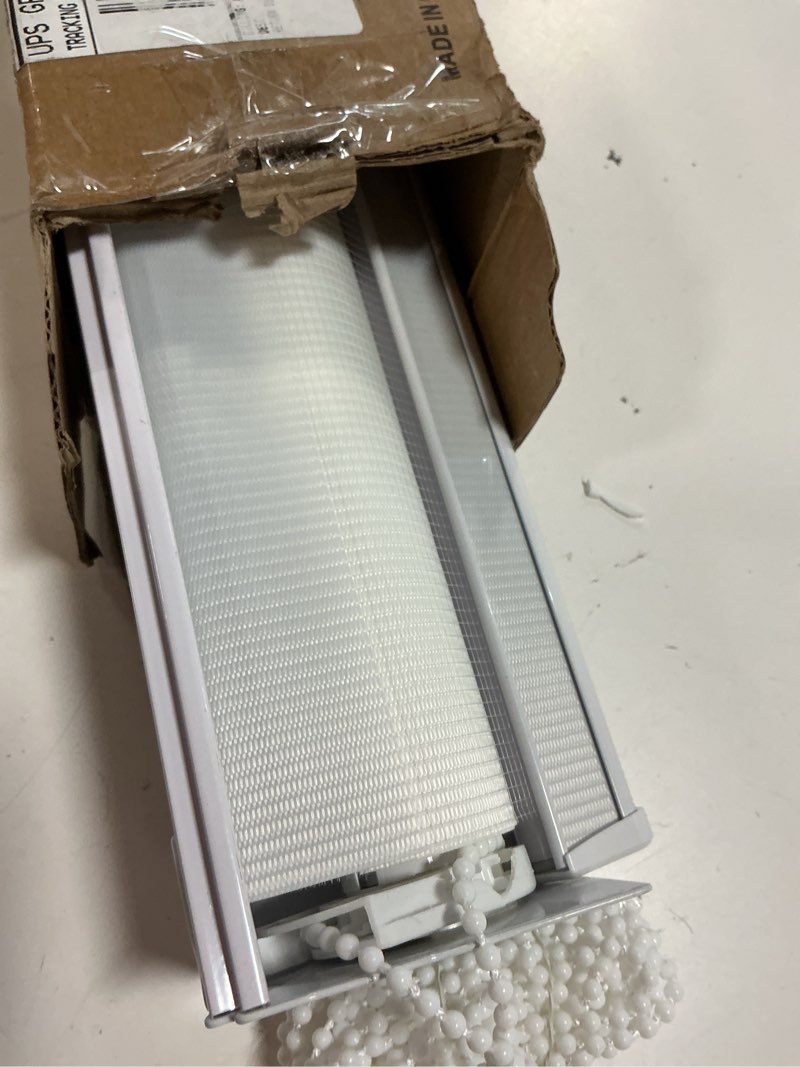 Condition photo showing Good Condition for zebra blinds for windows dual layer light filtering privacy free-stop sheer shades light control for indoor windows zebra shades for living room(21" w x 72" h, white) 21"w x 72"h white